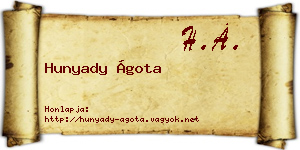 Hunyady Ágota névjegykártya