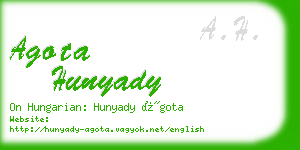 agota hunyady business card